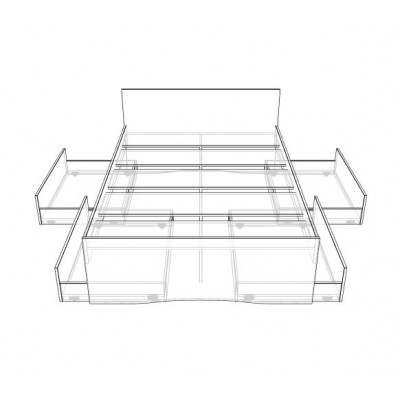 Double bed with 4 x under bed drawers modification